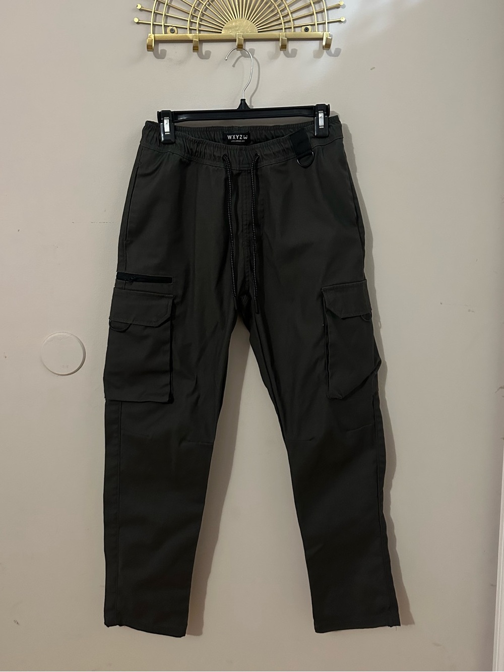 Wytzu Men's Black Cargo Pants - Utility Jogger Style